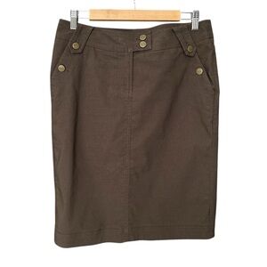 MEXX Stretchy Cotton Blend Pencil Skirt, Brown, Size 8